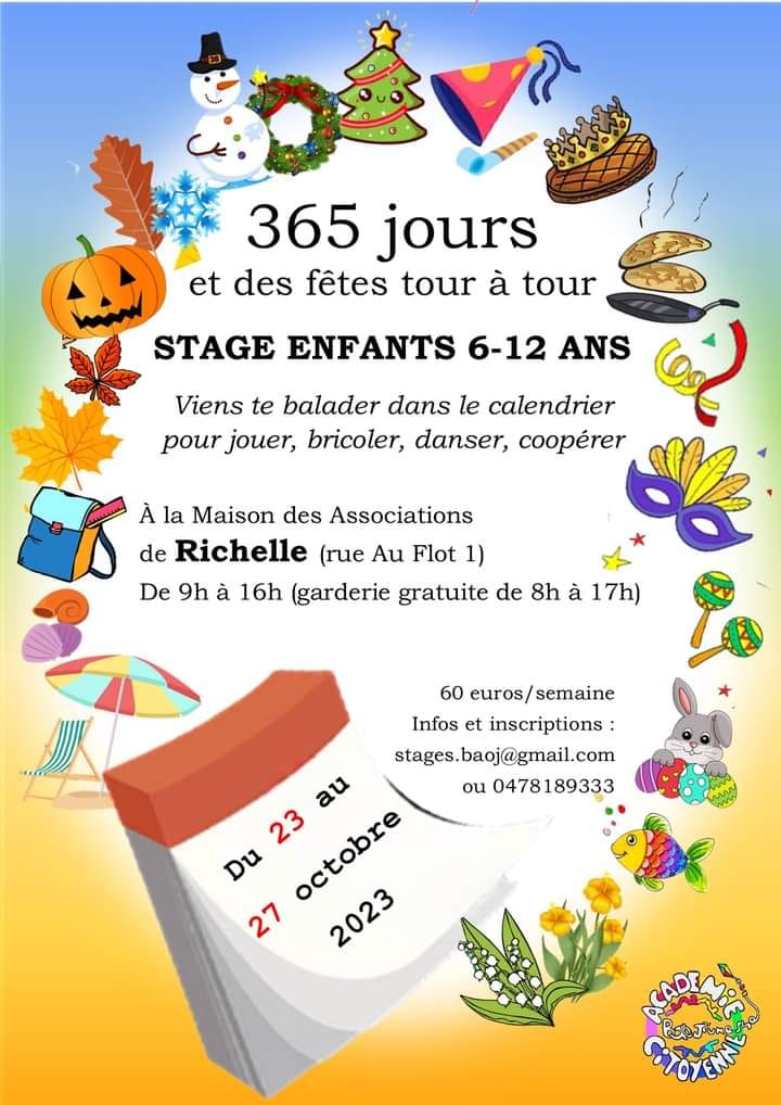 Stage Richelle – 365 jours et des fêtes tour à tour
